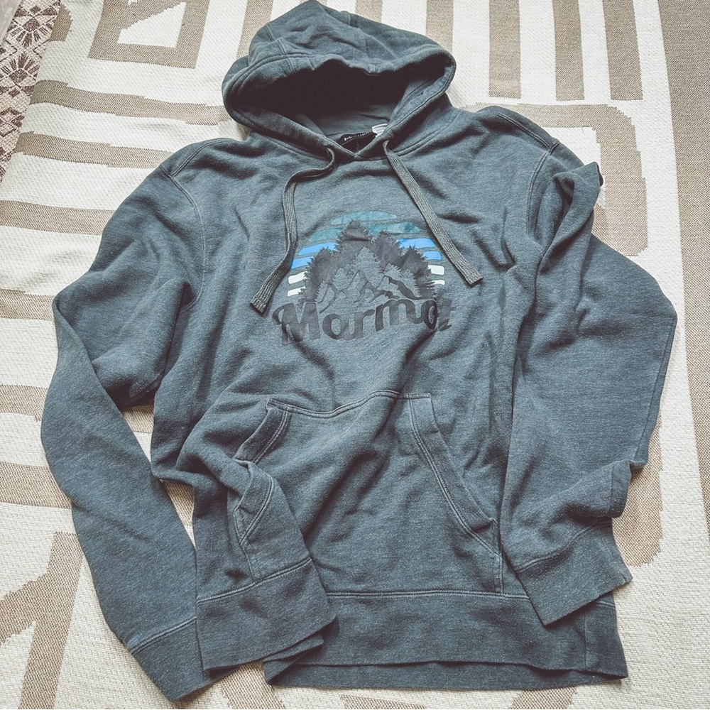 Marmot heavyweight mountain range hoodie gray M
